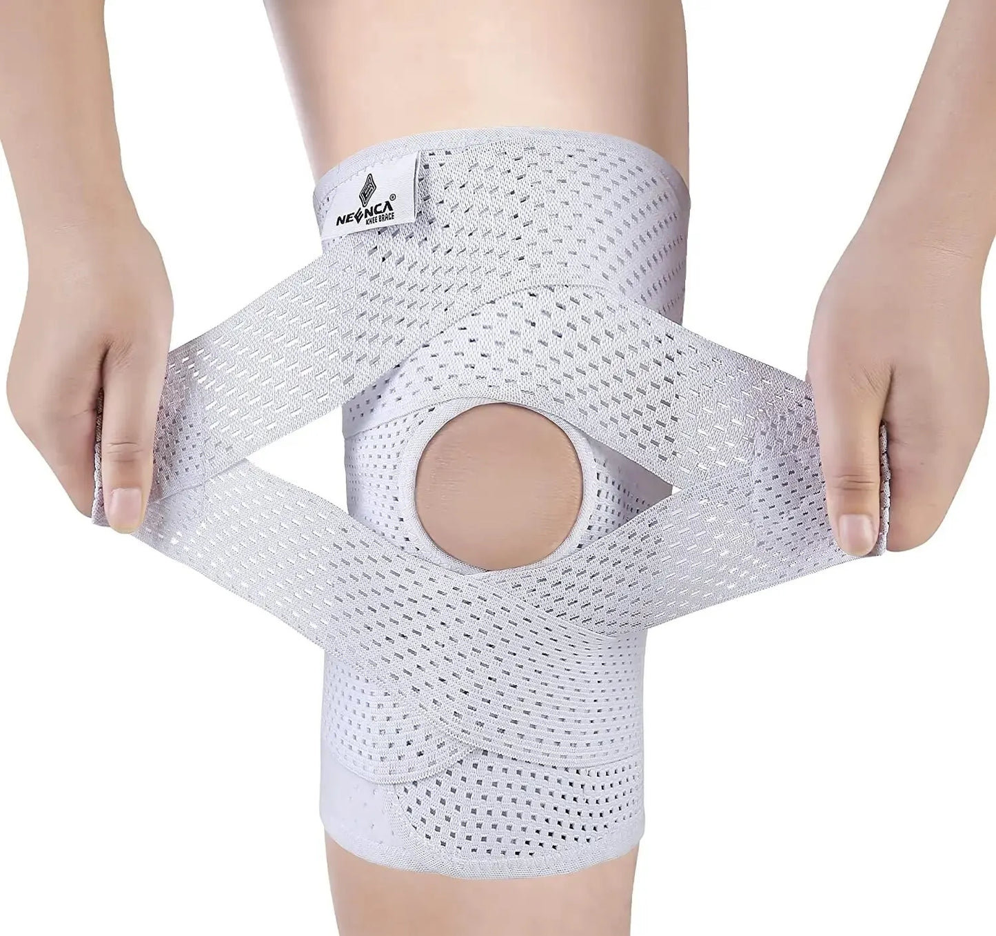 Professionelle Orthopädische Kniebandage Modell ProMesh – Kompressionsstütze bei Knieschmerzen, seitliche Stabilatoren, Linderung von Meniskus-, Bänder-, Arthrose- und Sportverletzungen