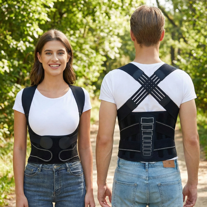 Corrector de Postura Modelo ProFit-X para Hombres y Mujeres – Faja Ajustable de Espalda, Soporte de Hombros, Enderezador de Espalda Alta y Media