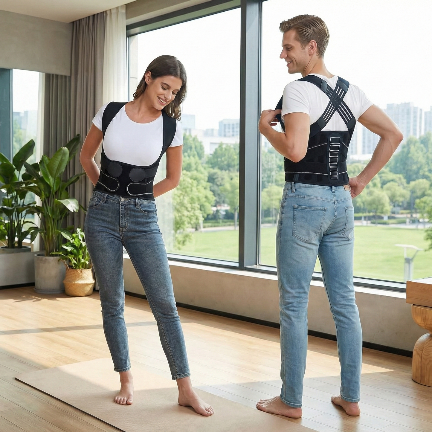 Corrector de Postura Modelo ProFit-X para Hombres y Mujeres – Faja Ajustable de Espalda, Soporte de Hombros, Enderezador de Espalda Alta y Media
